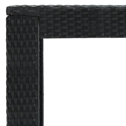 Patio Bar Table Black 39.4"x23.8"x43.5" Poly Rattan