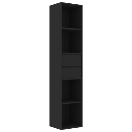 Book Cabinet Black 14.2x11.8x67.3" Engineered Wood