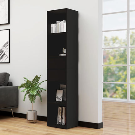 Book Cabinet Black 14.2x11.8x67.3" Engineered Wood