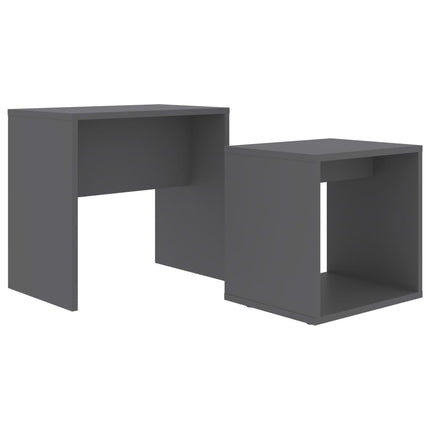 Coffee Table Set Gray 18.9"x11.8"x17.7" Engineered Wood
