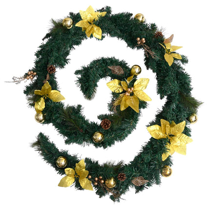 Christmas Garland with LED Lights Green 8.9'PVC