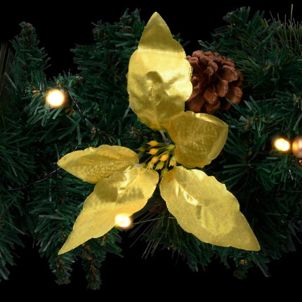 Christmas Garland with LED Lights Green 8.9'PVC