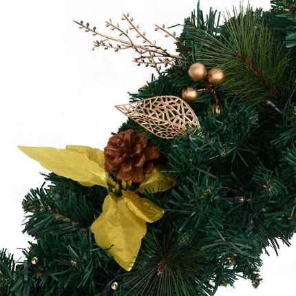 Christmas Garland with LED Lights Green 8.9'PVC