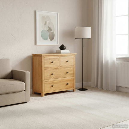 Chest of Drawers 31.5"x13.8"x29.5" Solid Oak Wood