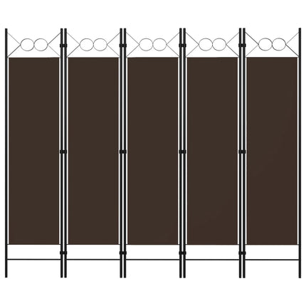 5-Panel Room Divider Brown 78.7"x70.9