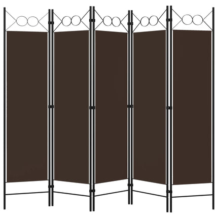 5-Panel Room Divider Brown 78.7"x70.9
