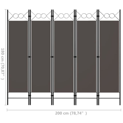 5-Panel Room Divider Anthracite 78.7"x70.9
