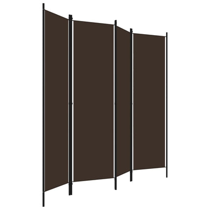4-Panel Room Divider Brown 78.7"x70.9