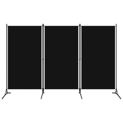 3-Panel Room Divider Black 102.4"x70.9" Fabric