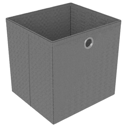 6-Cube Display Shelf with Boxes Gray 40.6"x11.8"x28.5" Fabric