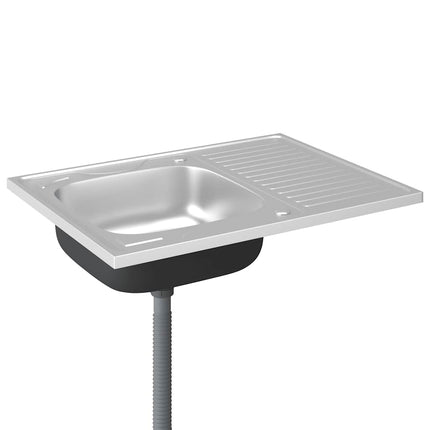 Kitchen Sink with Drainer Set Silver 31.5"x23.6"x6.1" Stainless Steel