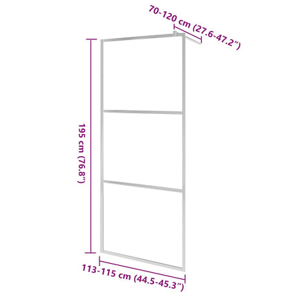 Walk-in Shower Wall with Whole Frosted ESG Glass 45.3"x76.8