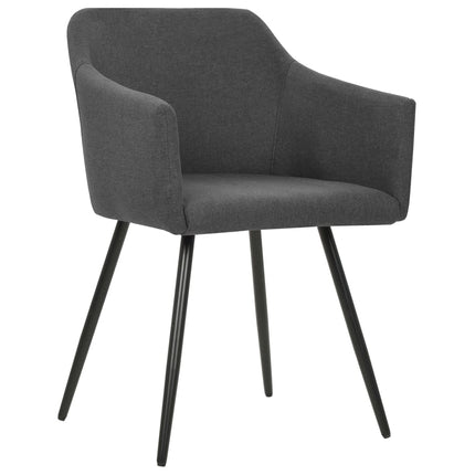Dining Chairs 2 pcs Dark Gray Fabric