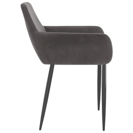 Dining Chairs 2 pcs Dark Gray Velvet