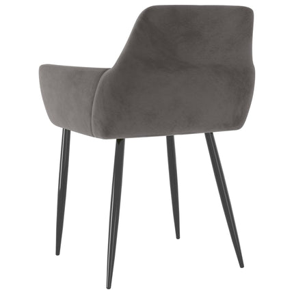 Dining Chairs 2 pcs Dark Gray Velvet
