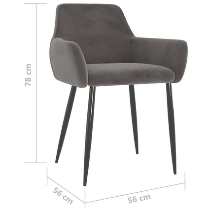Dining Chairs 2 pcs Dark Gray Velvet