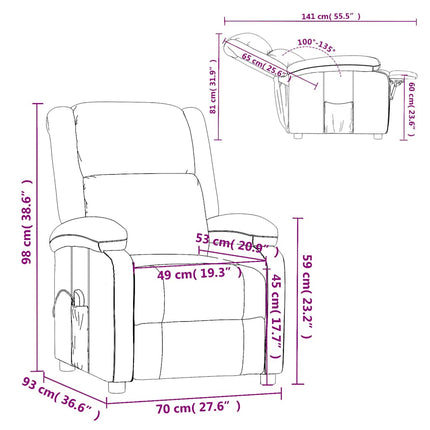 Massage Chair Light Gray Fabric