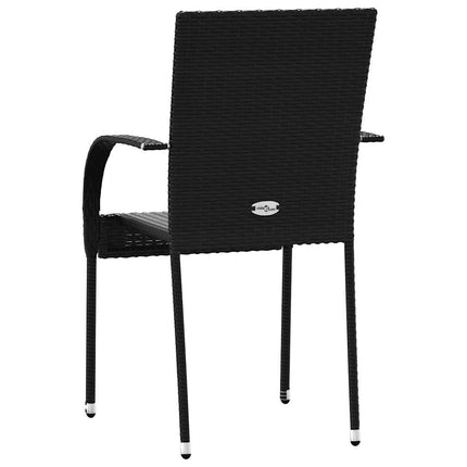 Stackable Patio Chairs 4 pcs Poly Rattan Black