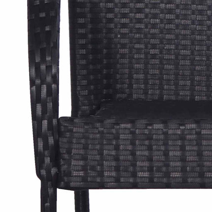 Stackable Patio Chairs 4 pcs Poly Rattan Black
