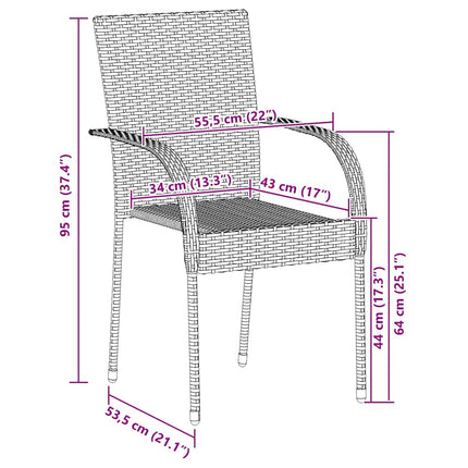 Stackable Patio Chairs 4 pcs Poly Rattan Black