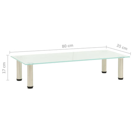TV Stand Frosted 31.5"x13.8"x6.7" Tempered Glass