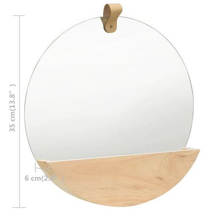 Wall Mirror Solid Pinewood 13.8