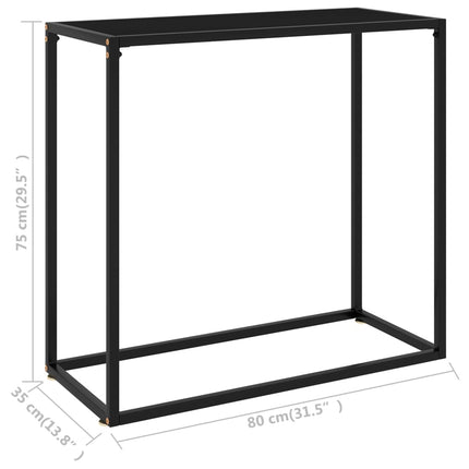 Console Table Black 31.5"x13.8"x29.5" Tempered Glass