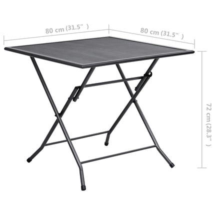 Folding Mesh Table 31.5"x31.5"x28.3" Steel Anthracite