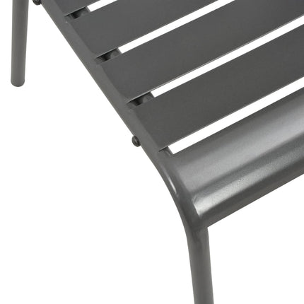 Patio Chairs 4 pcs Slatted Design Steel Dark Gray