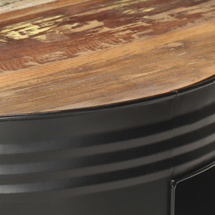 Coffee Table Black 26.8"x26.8"x14.2" Solid Reclaimed Wood