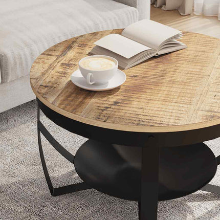 Coffee Table Ø26.8"x16.9" Rough Mango Wood