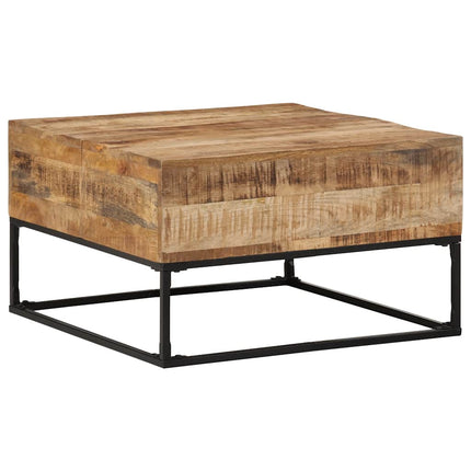 Coffee Table 26.8"x26.8"x16.1" Rough Mango Wood