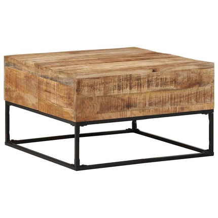 Coffee Table 26.8"x26.8"x16.1" Rough Mango Wood