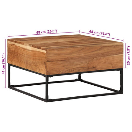 Coffee Table 26.8"x26.8"x16.1" Solid Acacia Wood