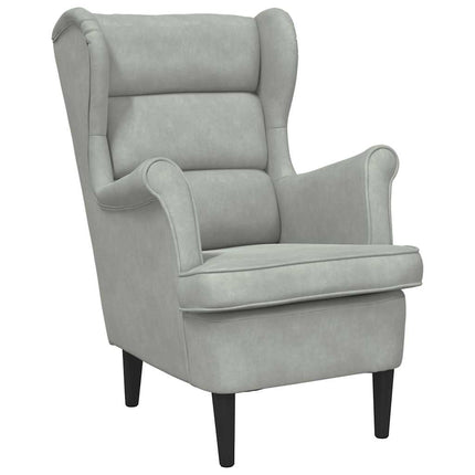 Armchair Light Gray Velvet