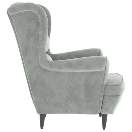 Armchair Light Gray Velvet