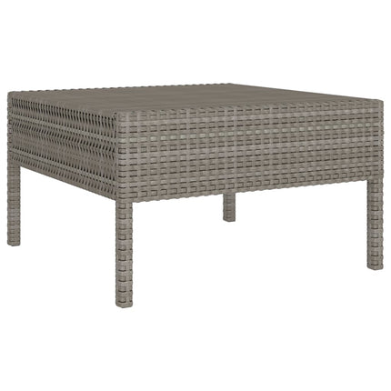 2 Piece Patio Lounge Set with Cushions Poly Rattan Gray