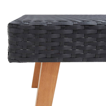 Patio Coffee Table Poly Rattan Black