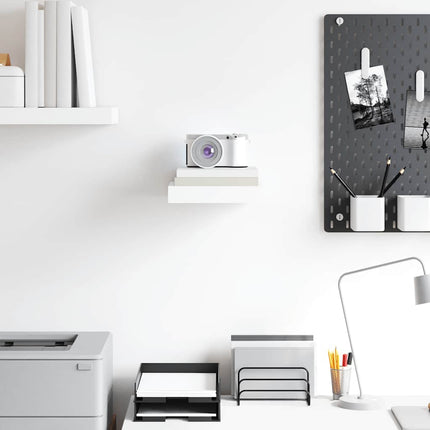 Floating Wall Shelf High Gloss White 9.1"x9.3"x1.5" MDF
