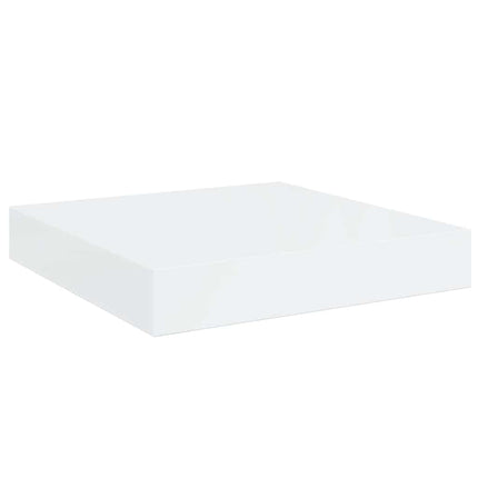 Floating Wall Shelves 2 pcs High Gloss White 9.1"x9.3"x1.5" MDF