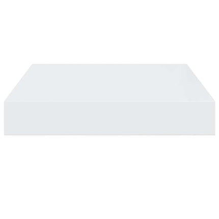 Floating Wall Shelves 2 pcs High Gloss White 9.1"x9.3"x1.5" MDF