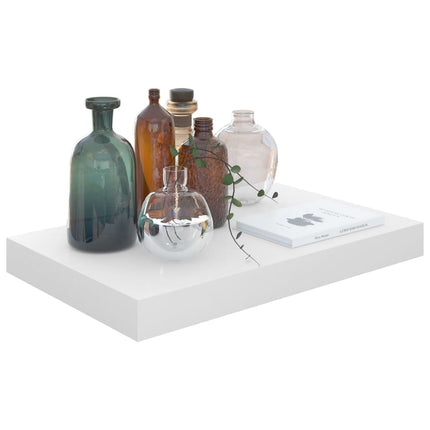 Floating Wall Shelf High Gloss White 15.7"x9.1"x1.5" MDF