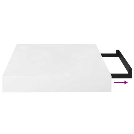 Floating Wall Shelf High Gloss White 15.7"x9.1"x1.5" MDF
