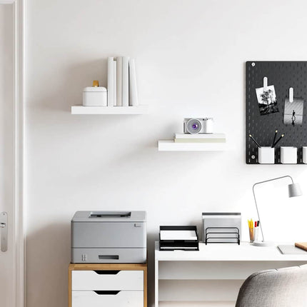 Floating Wall Shelves 2 pcs High Gloss White 15.7"x9.1"x1.5" MDF