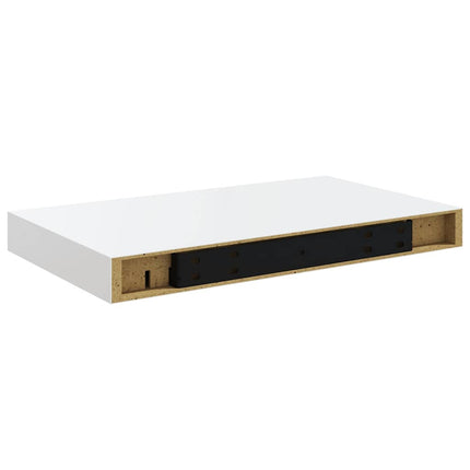 Floating Wall Shelves 2 pcs High Gloss White 15.7"x9.1"x1.5" MDF