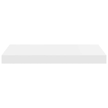 Floating Wall Shelves 2 pcs High Gloss White 19.7"x9.1"x1.5" MDF