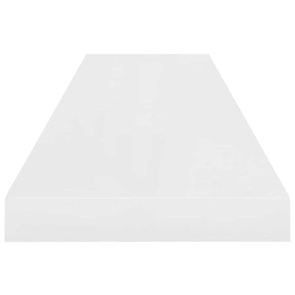 Floating Wall Shelves 2 pcs High Gloss White 35.4"x9.3"x1.5" MDF