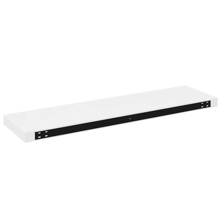 Floating Wall Shelves 2 pcs High Gloss White 35.4"x9.3"x1.5" MDF