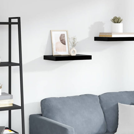 Floating Wall Shelf High Gloss Black 15.7"x9.1"x1.5" MDF