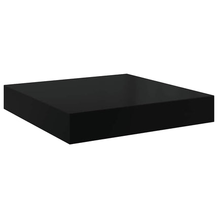 Floating Wall Shelves 2 pcs High Gloss Black 15.7"x9.1"x1.5" MDF